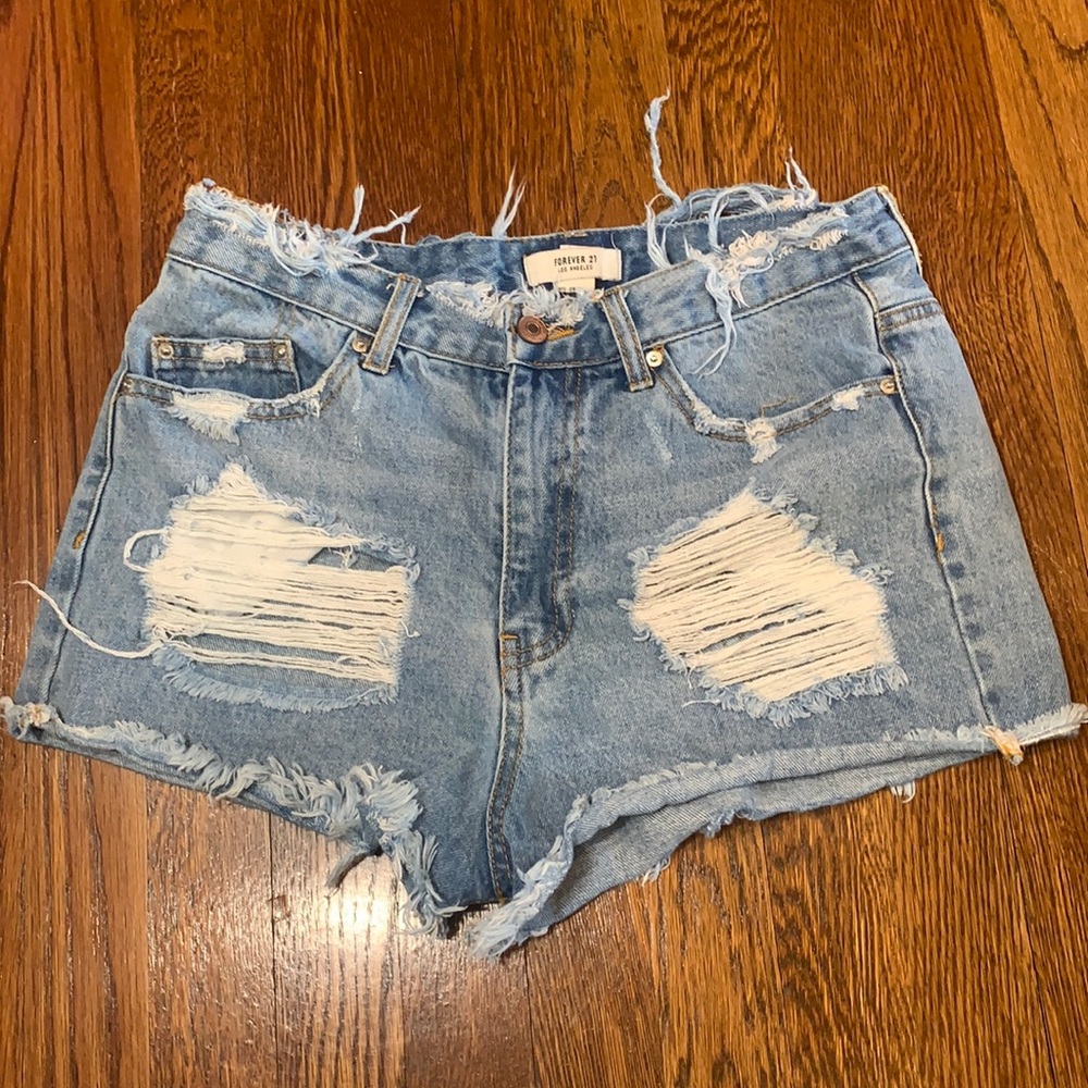 Forever 21 ripped jean shorts